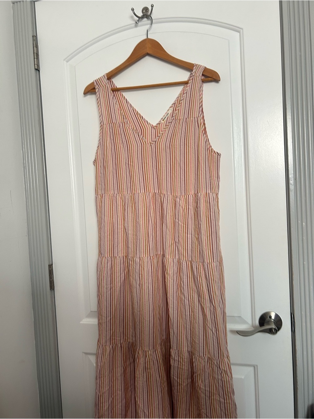 MARINE LAYER Corinne Stripe Sleeveless Maxi Dress Size L Coastal Chic Beach Boho - Picture 10 of 16